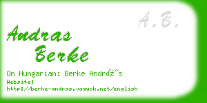 andras berke business card